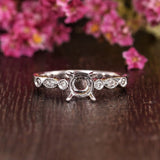 0.25ct Round Stone Ring Setting Round Simulated Semi Mount 14k White Gold Plated