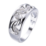 1.5ct Round Cut Diamond Engagement Ring 14k White Gold Finish Crescent Design