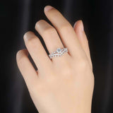 2ct Engagement Ring Round Cut Diamond Princess Crown Design 14k WhiteGold Finish