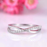 1.2ct Round Cut Diamond Infinity Style Engagement Ring Band 14k WhiteGold Finish