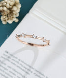 0.2ct Baguette Cut Simulated Diamond Minimalist Wedding Band 14k RoseGold Plated