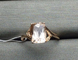 2.3ct Cushion Cut Morganite Swirl Twist Solitaire Ring 14k Yellow Gold Finish