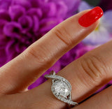 2ct Round Cut VVS1 Diamond Infinity Swirl Engagement Ring 14k White Gold Finish