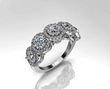 2.9ct Round Cut Diamond Wedding Band Halo Vintage Filigree 14k White Gold Finish