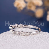 0.3ct Round Cut Moissanite Open Cuff Women Wedding Band 14k White Gold Plated