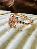 2.5ct Oval Cut Simulated Morganite Solitaire Engagement Ring 14k RoseGold Plated