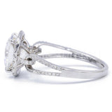 2.2ct Cushion Cut Simulated Diamond Split Shank Halo Ring 14k White Gold Plated