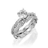 2ct Round Cut VVS1 Diamond Bridal Set Engagement Ring Band 14k White Gold Finish