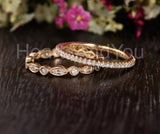 0.5ct Round Cut Moissanite Full Eternity Wedding Bands 14k Yellow Gold Plated