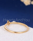 0.1ct Marquise Cut Simulated Diamond Minimalist Ring 14k Yellow Gold Plated