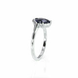 2Ct Pear Cut Blue Sapphire Stylish Solitaire Engagement Ring 14K White Gold Over