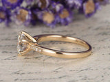 1.2ct Round Cut Diamond Bridal Women Wedding Engagement Ring 14k YellowGold Over