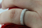Milgrain Half Eternity Wedding Ring Band 1ct Round Diamond 14k White Gold Finish