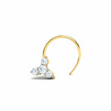 0.2ct Round Diamond Petite Twist Nose Pin Ring Piercing 14k Yellow Gold Finish