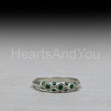 0.5ct Round Cut Simulated Emerald Dainty Wedding Band 14k Yellow Gold Plated