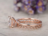 1ct Cushion Cut Diamond Bridal Set Enggmt Ring Vintage Band 14k Rose Gold Finish