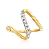 0.1ct Round Cut Moissanite Unique Women Engagement Ring 14k Yellow Gold Plated