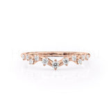 0.15ct Round Cut Moissanite Half Eternity Wedding Band 14k Rose Gold Plated