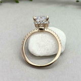 2.4ct Engagement Ring Radiant Cut Diamond Hidden Halo 14k Yellow Gold Finish