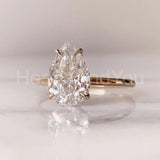 0.5ct Pear Cut Simulated Diamond Hidden Halo Engagement Ring 14k RoseGold Plated