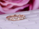 1ct Round Cut Diamond Stackable Half Eternity Wedding Band 14k Rose Gold Finish