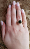 2.3ct Engagement Ring Round Cut Blue Sapphire Split Shank 14k Yellow Gold Finish