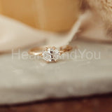 0.4ct Oval Simulated Diamond Solitaire Engagement Ring 14k Yellow Gold Plated