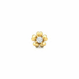 0.3ct Round Cut Diamond Floral Design Nose Pin Ring Piercing 14k YellowGold Over