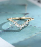 0.3ct Round Cut Simulated Diamond Crown Wedding Band 14k Yellow Gold Plated
