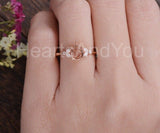 0.5ct Pear Stone Ring Setting Marquise Simulated Semi Mount 14k Rose Gold Plated