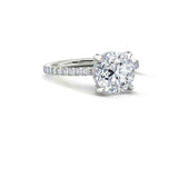 2.3Ct Round Cut Diamond Hidden Halo Women Solitaire Ring 14K White Gold Finish