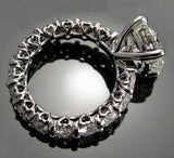 4Ct Round Cut Diamond Eternity Solitaire Engagement Ring 14K White Gold Finish