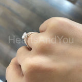 0.5ct Round Cut Moissanite Solitaire Women Engagement Ring 14k White Gold Plated
