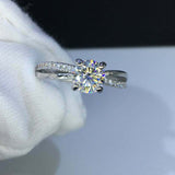 1.5ct Round Cut Diamond Engagement Ring Split Shank Band 14k White Gold Finish