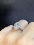 2.2ct Marquise Cut Diamond Accent Halo Engagement Ring 14k White Gold Finish New