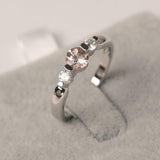 1ct Round Cut Morganite Engagement Ring Tension Set Trilogy 14k WhiteGold Finish