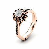 2ct Round Cut VVS1D Diamond Engagement Ring Flower Cocktail 14k Rose Gold Finish