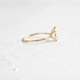 0.25ct Pear Simulated Diamond Solitaire Engagement Ring 14k Yellow Gold Plated