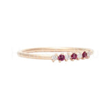 0.5ct Round Cut Simulated Ruby Minimalist Engagement Ring 14K Yellow Gold Plated