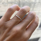 0.1ct Round Cut Moissanite Minimalist Women Wedding Band 14k Yellow Gold Plated