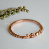 0.12ct Round Cut Moissanite Braided Rope Filigree Women Ring 14K RoseGold Plated