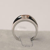 0.8ct Engagement Ring Oval Cut Morganite Solitaire Women 14k White Gold Finish