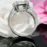 2.5ct Round Cut Diamond Unique Split Band Engagement Ring 14k White Gold Finish