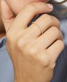0.15ct Round Cut Moissanite Minimalist Women Wedding Band 14k Yellow Gold Plated