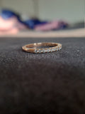 0.25ct Round Cut Moissanite Minimalist Women Wedding Band 14k White Gold Plated