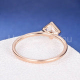 0.5ct Princess Cut Simulated Morganite Solitaire Bezel Ring 14k Rose Gold Plated