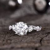 1.6ct Engagement Ring Round Cut Diamond Twisted Infinity 14k White Gold Finish