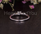 0.25ct Round Cut Moissanite Minimalist Engagement Ring 14k White Gold Plated