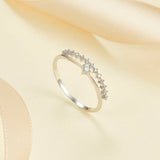 0.2ct Round Cut Diamond Wedding Band Petite Split Band 14k Yellow Gold Finish