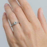 1.6ct Round Cut Diamond Engagement Ring Accents Solitaire 14k White Gold Finish